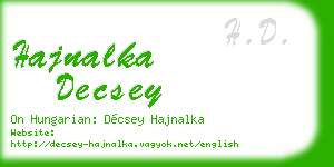 hajnalka decsey business card