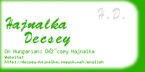 hajnalka decsey business card